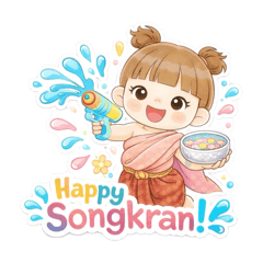 Cute Girl Songkran Festival