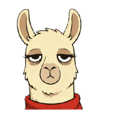 シュールなラマの顔だけスタンプ！