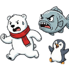 白熊とペンギンが可愛いく伝える！無言