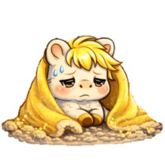 Fluffy White Horse-Low Pressure Stickers