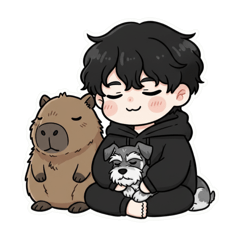 男孩.水豚與波波