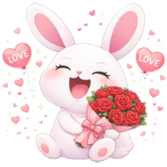 Cute bunny, Valentine's Day(No Text)
