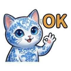 ok Blue and white cat