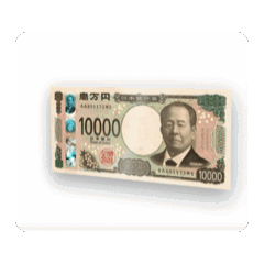 JAPANESE CURRENCY FLIP DYNAMIC STICKER.
