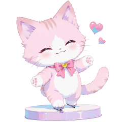 Fluffy skating cat