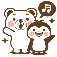 Penguin & Polar Bear monochrome Sticker