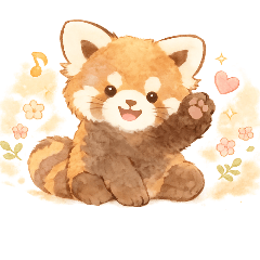 Sweet Cute Red Panda Chat Stickers