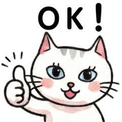 Ezukoro White Cat Daily Stickers