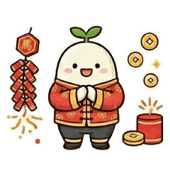 Fufu馬年新春賀歲貼圖 萌系拜年祝福