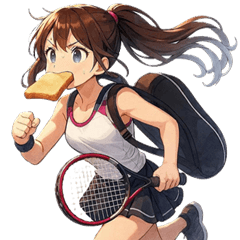 Ponytail Tennis Girl Stickers
