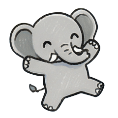 毎日使える！クレヨン風の赤ちゃんゾウ