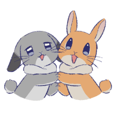 双子うさぎのスタンプ