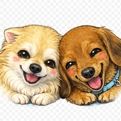 Riki&Sasuke Cute Doggy Daily Stickers