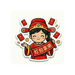 小可愛財神新年問候語