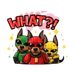 2 dobermans and 1 chihuahua stickers
