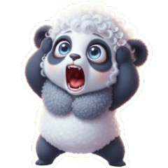 ちょい怖パンダのびっくり仰天！手パクパク