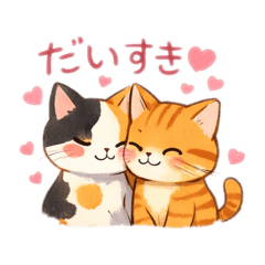三毛猫と茶トラ～恋人向け～