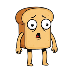Creepy-cute bread guy