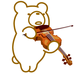 Bear playing the viola.