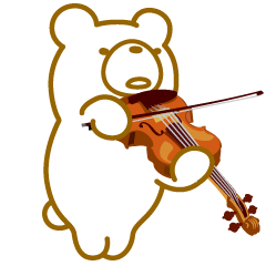 Bear playing the viola.