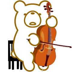 Bear playing the cello.