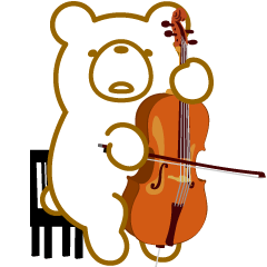 Bear playing the cello.