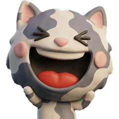 3D Blue Cream Cat  25