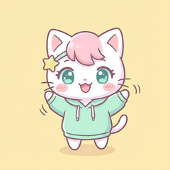 Sassy Mint Cat Stickers