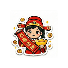 可愛財神新年問候語