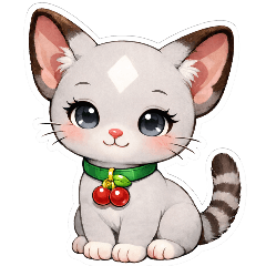 Cherry Bell Kitten Gentle Stickers