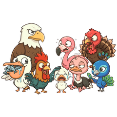 Crazy Bird Party! Cartoon Style