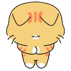 Chubby meow is bowing