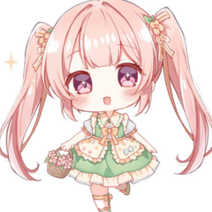 Pastel Chibi Girls with Flowers