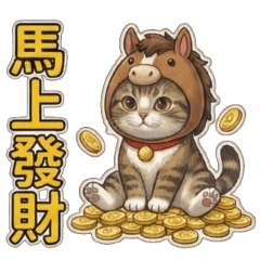 White cat ball New Year Meow