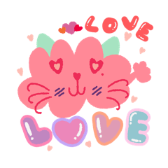 CatCloudy Valentine Day Colours Version