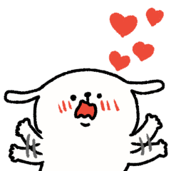 好きな気持ちが溢れ出す白い犬