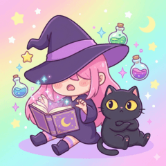Clumsy Witch & Sassy Black Cat
