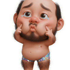 醜臉歐吉桑翻白眼