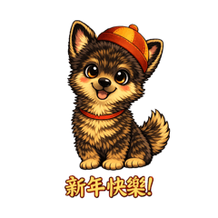 胖虎虎哥～Q版貼圖～新年快樂