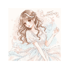 可愛女孩的浪漫氛圍