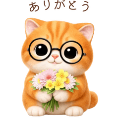 Pukumaru Spring Stickers Cute Mochi Cat