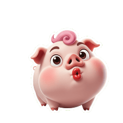 Awesome Funny Face Pink Pig Cheering