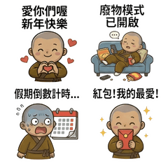 Jim在不言中 小和尚新年大耍廢