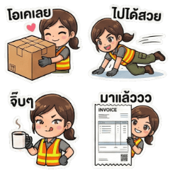 Cheerful Warehouse Girl Logistics Queen