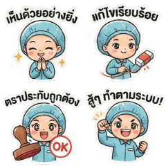 Cute Factory Gals Positive Work Vibes