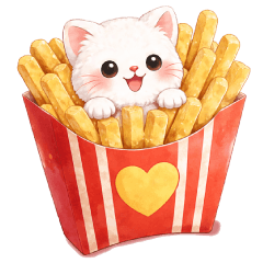 Forever useful white cat