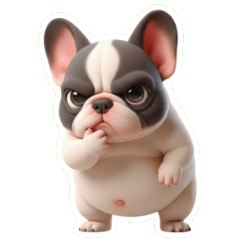 ชุดสติกเกอร์เฟรนช์บลูด็อกหน้าเบื่อโลก