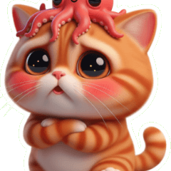 อิโมจิหลุมดำของแมวปลาหมึกที่ตกใจสุดขีด