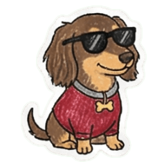 可愛狗狗系列-臘腸狗-4