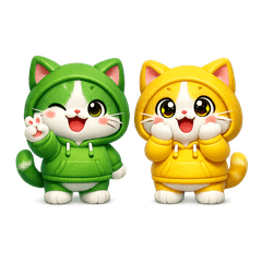 Raru & Rem Cute Twin Cat Ver.1